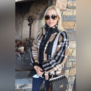 Burberry Black and Cream Jacket